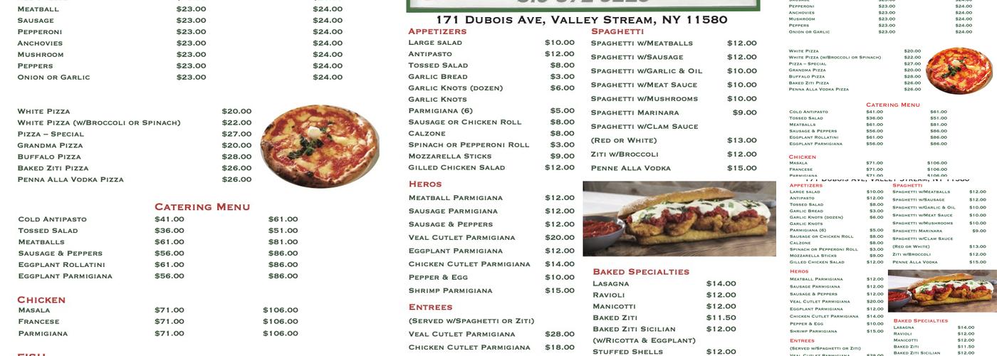 Scottio's Pizza Menu