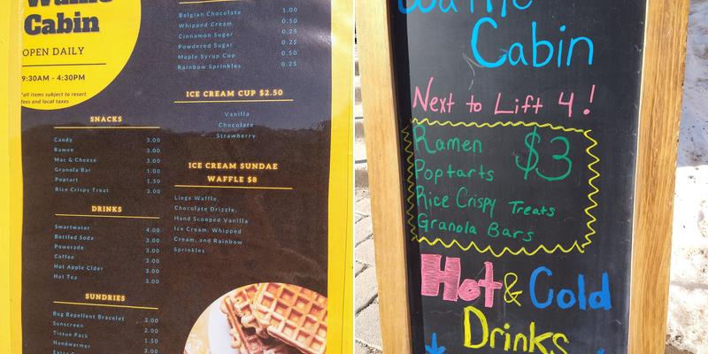 T’s Waffle Cabin Menu
