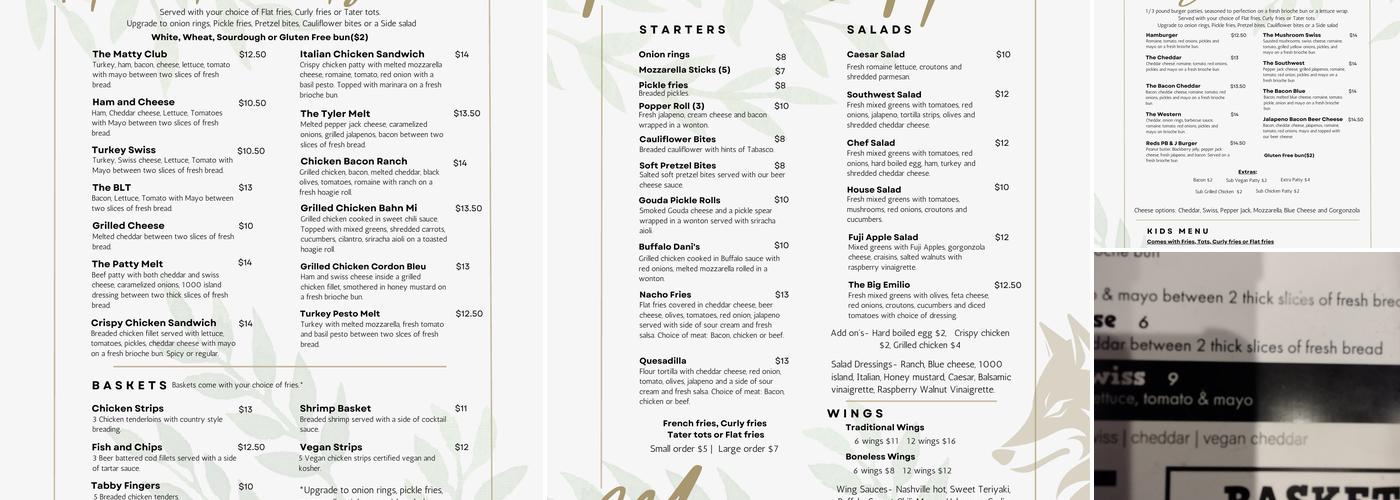 Two Wolves Taproom Menu