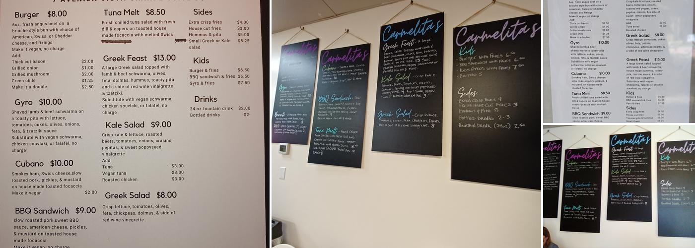 Carmelita's Menu