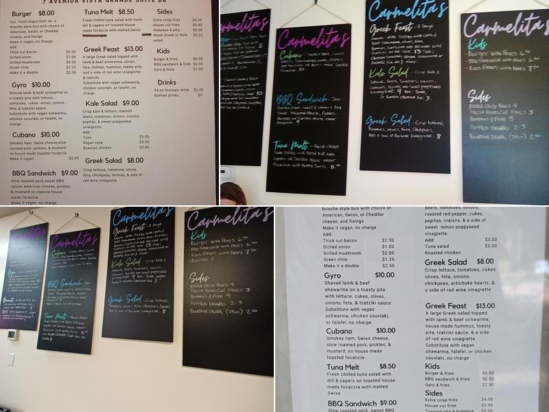 Carmelita's Menu