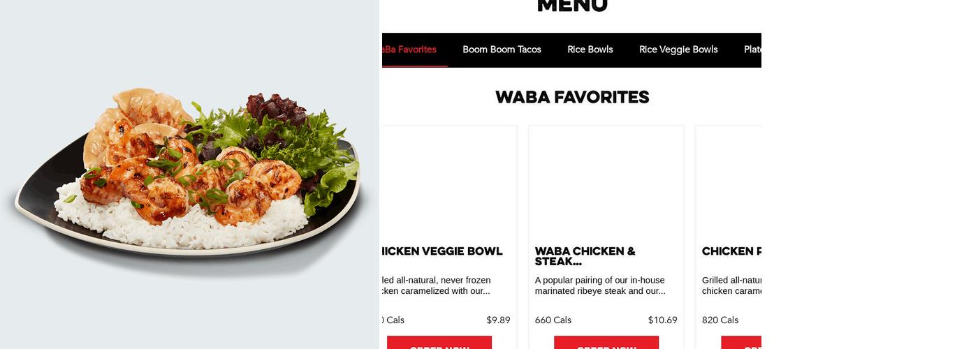 Waba grill Menu