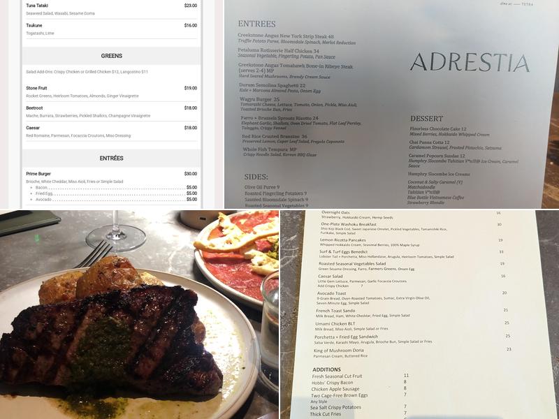 Adrestia Menu
