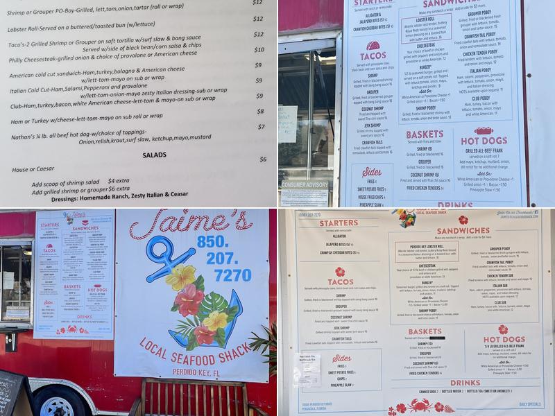 Jaime's Local Seafood Shack Menu
