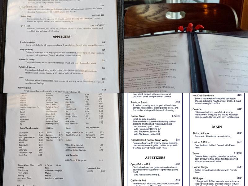 The Reluctant Fisherman Bar & Restaurant Menu