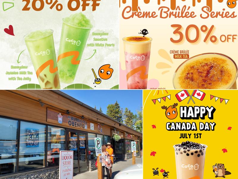 O2 Bubble Tea Obento 101 Village Rd, Lake Louise