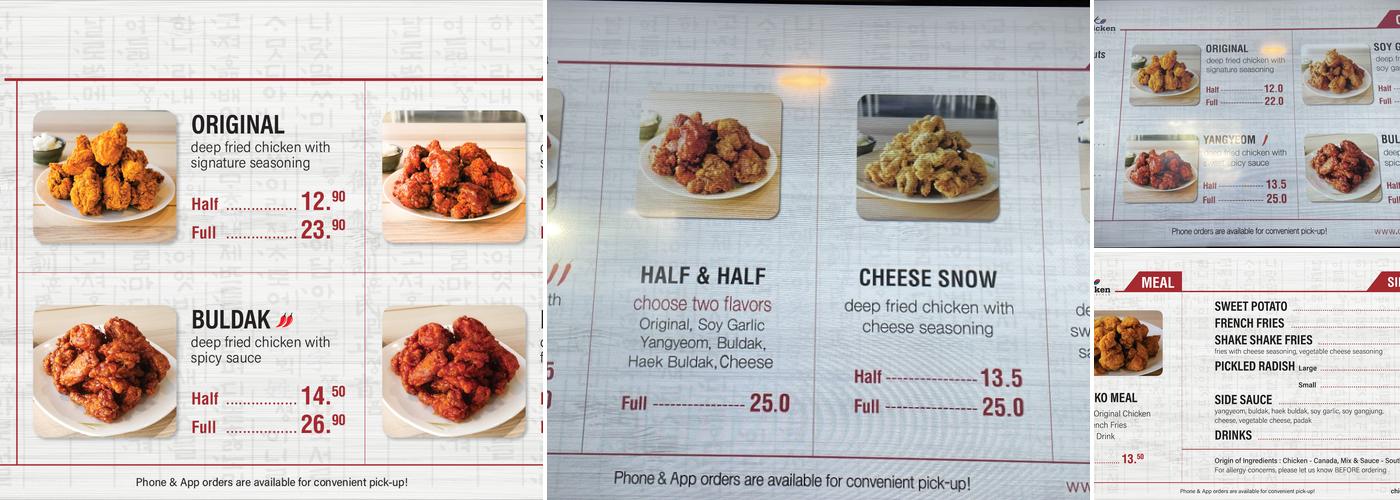 Chicko Chicken Menu