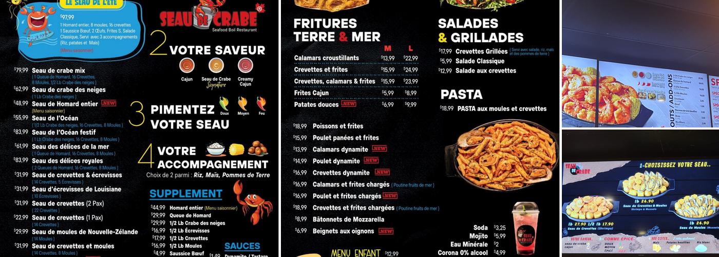 Seau de Crabe Restaurant Menu
