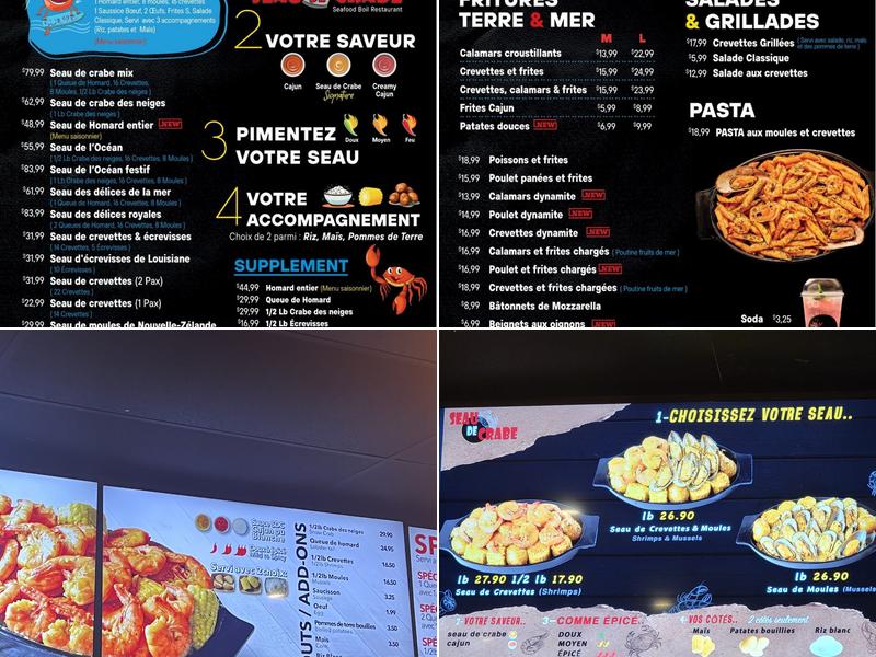 Seau de Crabe Restaurant Menu