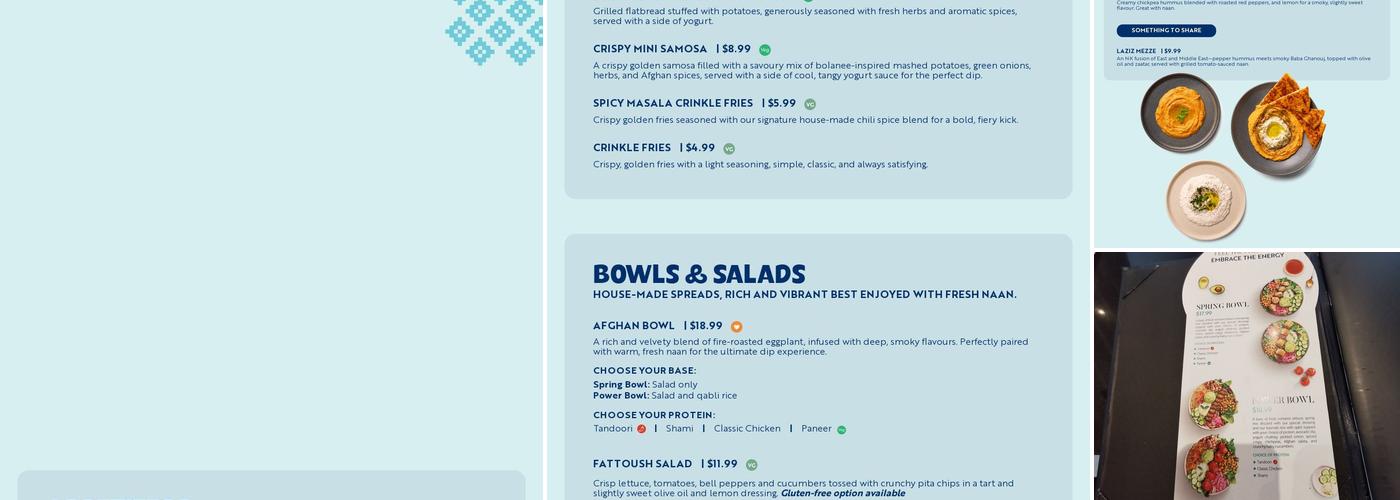 NAAN KABOB Menu