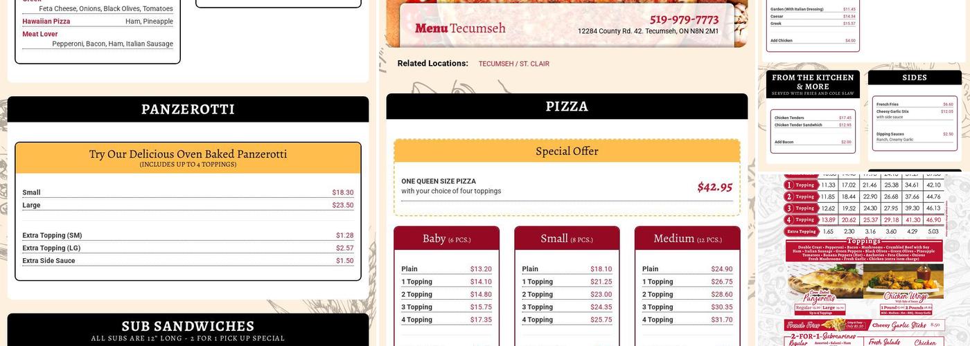 Naples Pizza Menu
