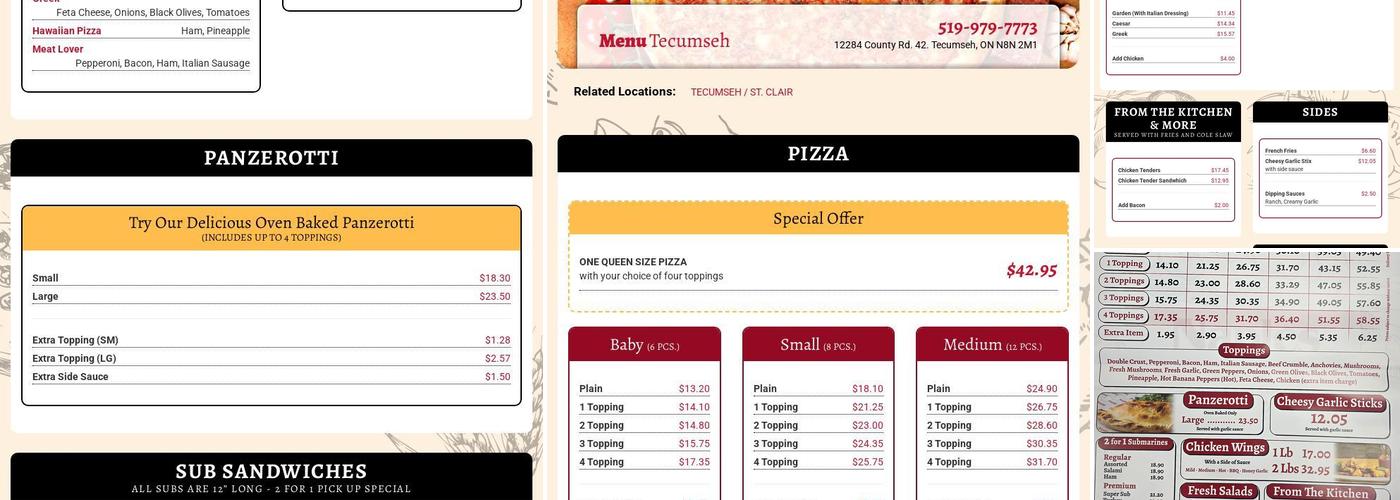 Naples Pizza Menu