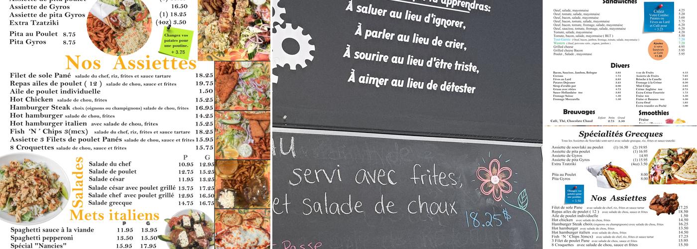 Chez Nancies Menu