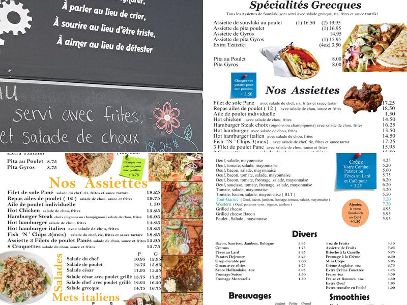 Chez Nancies Menu