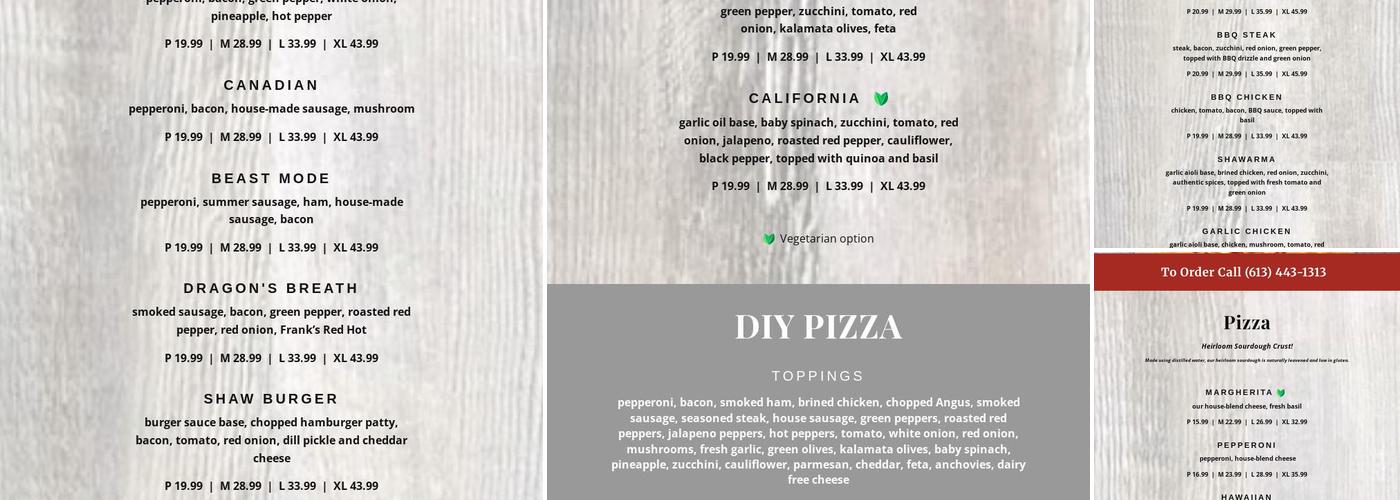 Iron Forge Pizza Menu