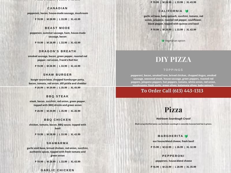Iron Forge Pizza Menu