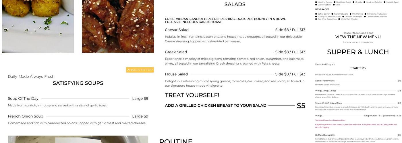 The Eddy Restaurant Menu