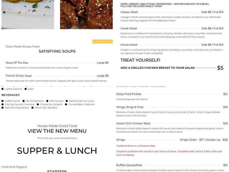 The Eddy Restaurant Menu