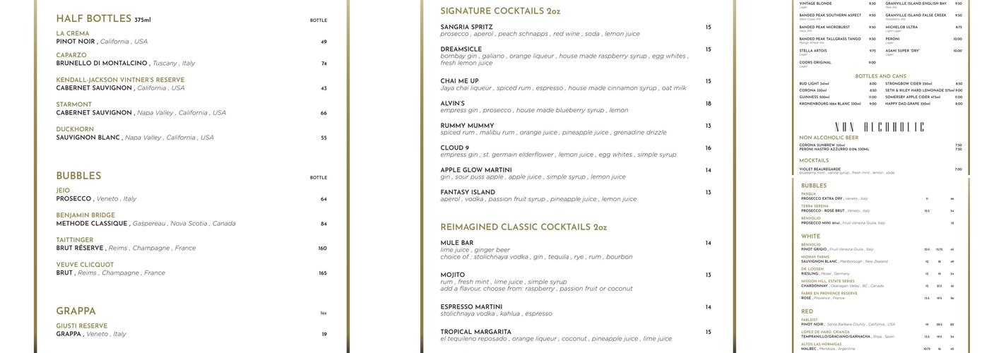 Rendesvouz - Cosmopolitan Cuisine & Ultra Lounge Menu