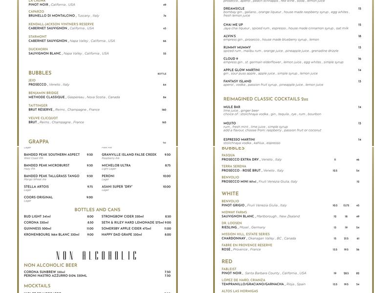 Rendesvouz - Cosmopolitan Cuisine & Ultra Lounge Menu
