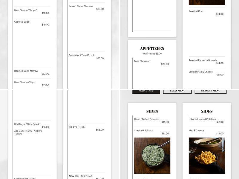 Sterling Steak & Lounge Menu