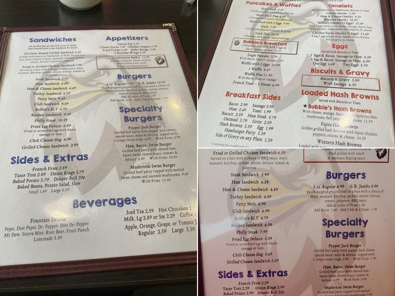 Bubbies Menu