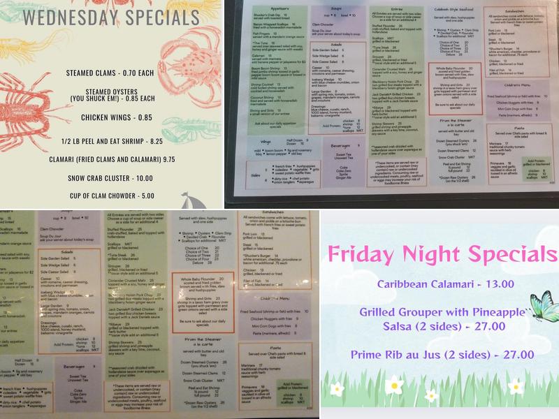 Back 2 Shuckers Menu