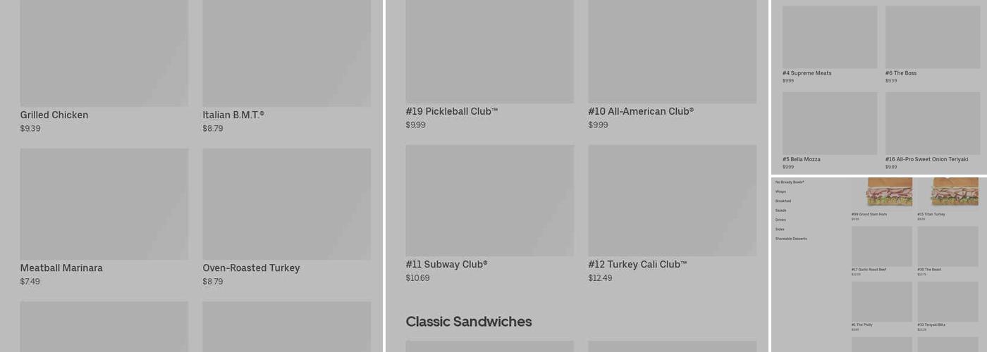 Subway Menu