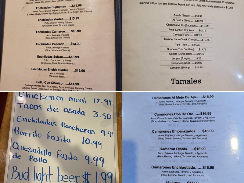 EL DOS DE ORO TAQUERIA Menu