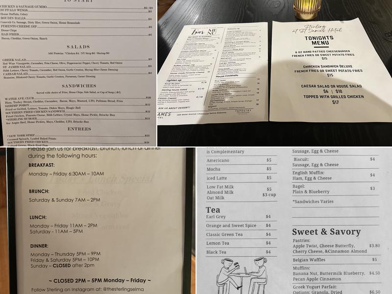 Sterling's Menu