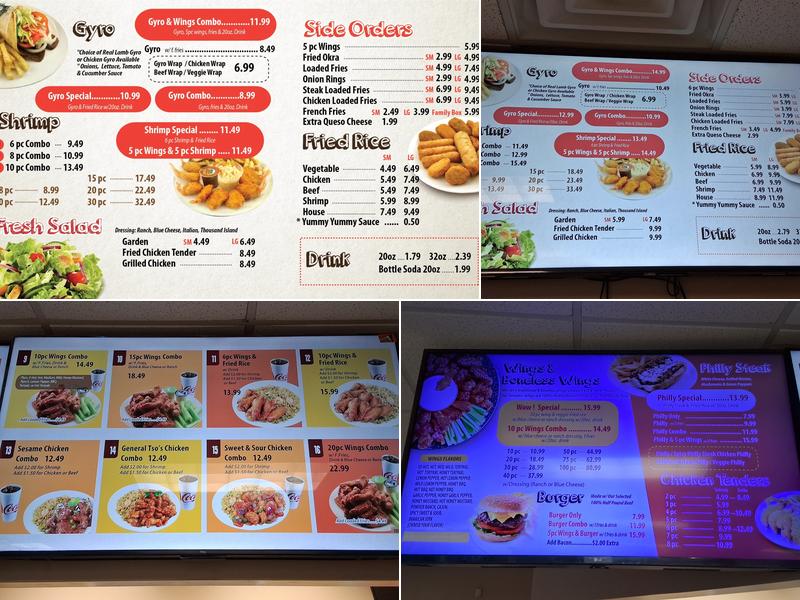 Wow Wings Menu