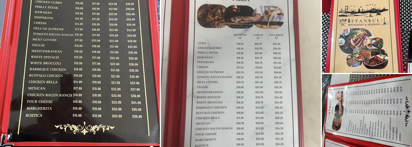 Istanbul Grill Menu