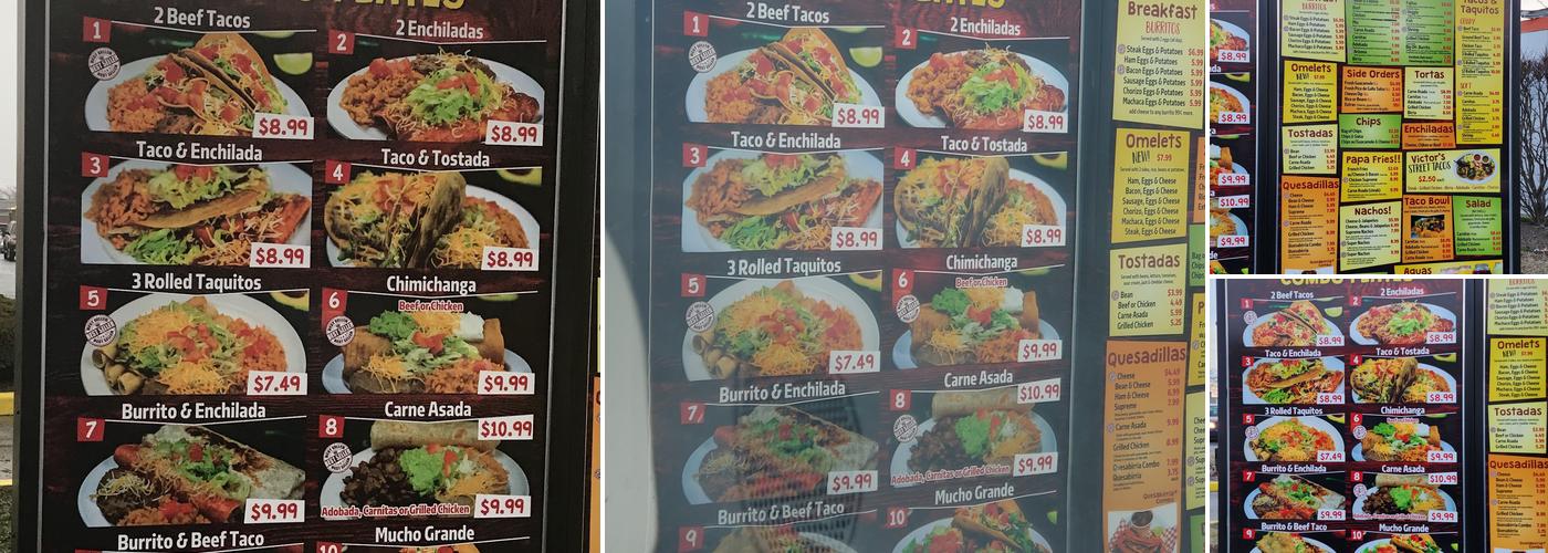 Victor's Taco Shop Menu