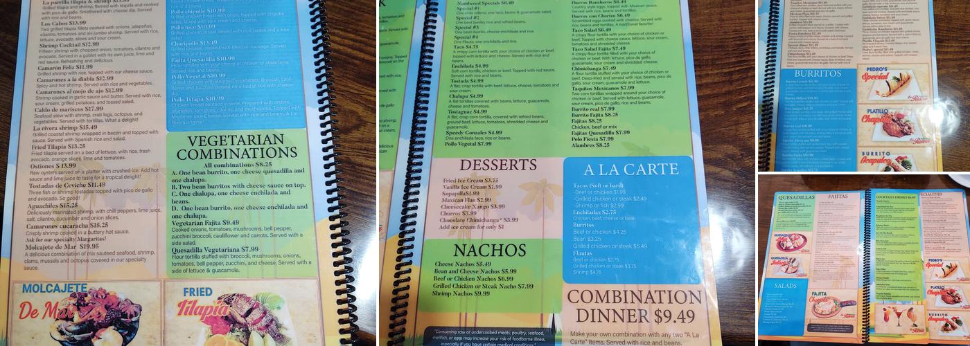 La Rivera Mexican Restaurant Menu