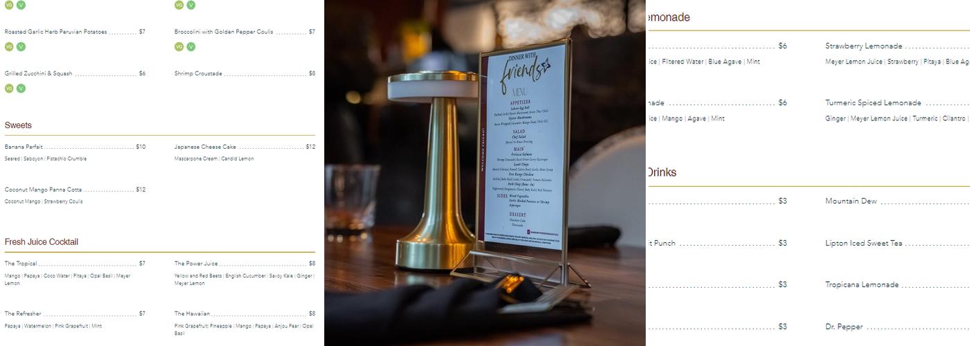 Dinner With Friends Menu