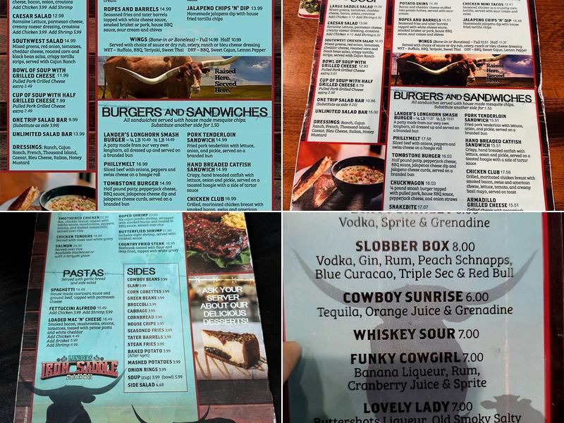 Whiskey Outlaw Steakhouse Menu