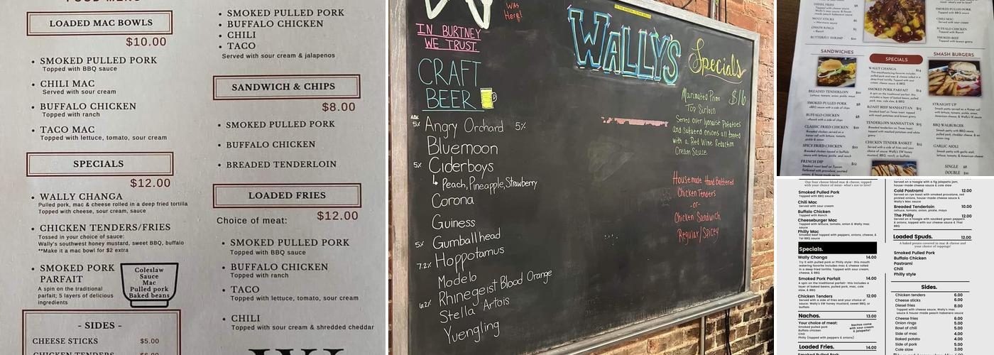 Wally’s Menu