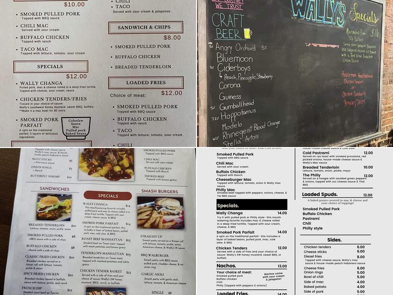 Wally’s Menu