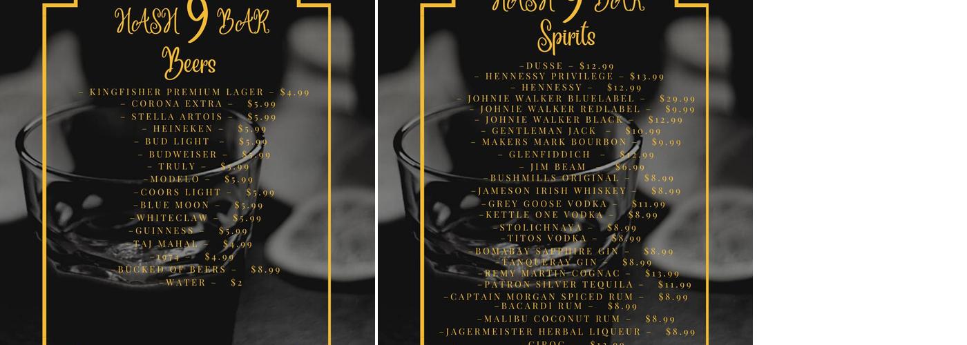 HASH 9 Menu