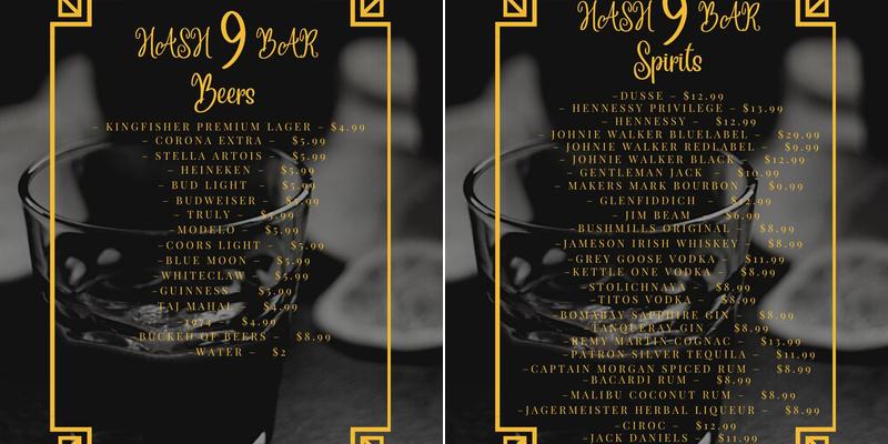HASH 9 Menu