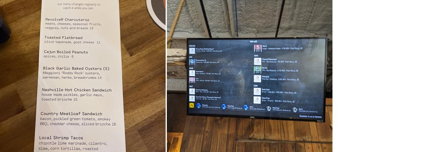 Shellring Ale Works Menu