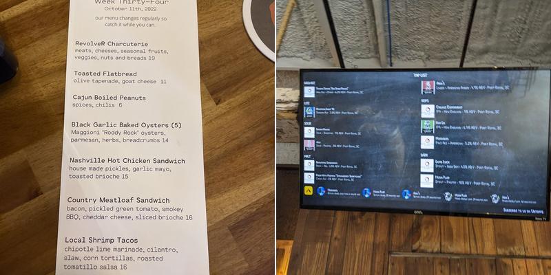 Shellring Ale Works Menu