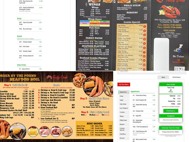 Tasty Crab Menu