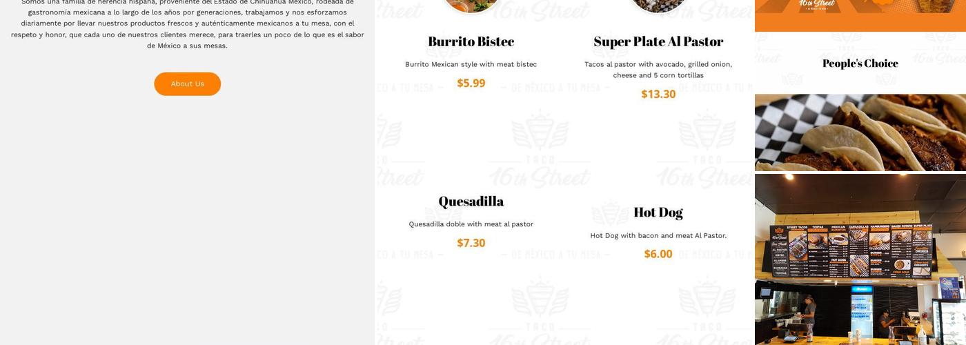 taco 16th street northwest Menu