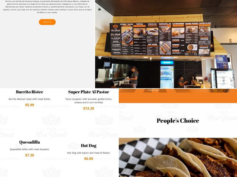 taco 16th street northwest Menu