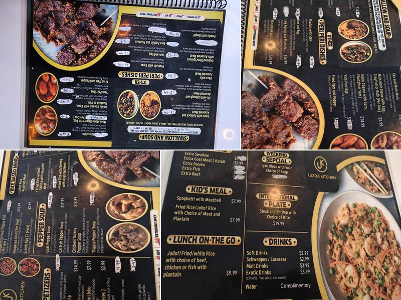 ULTRA KITCHEN (RESTAURANTS & CATERING ) Menu