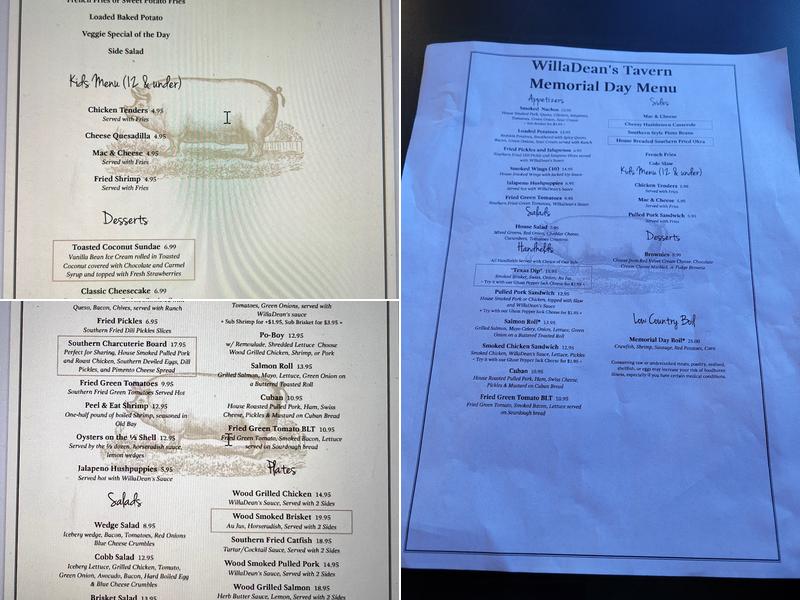 WillaDean's Menu
