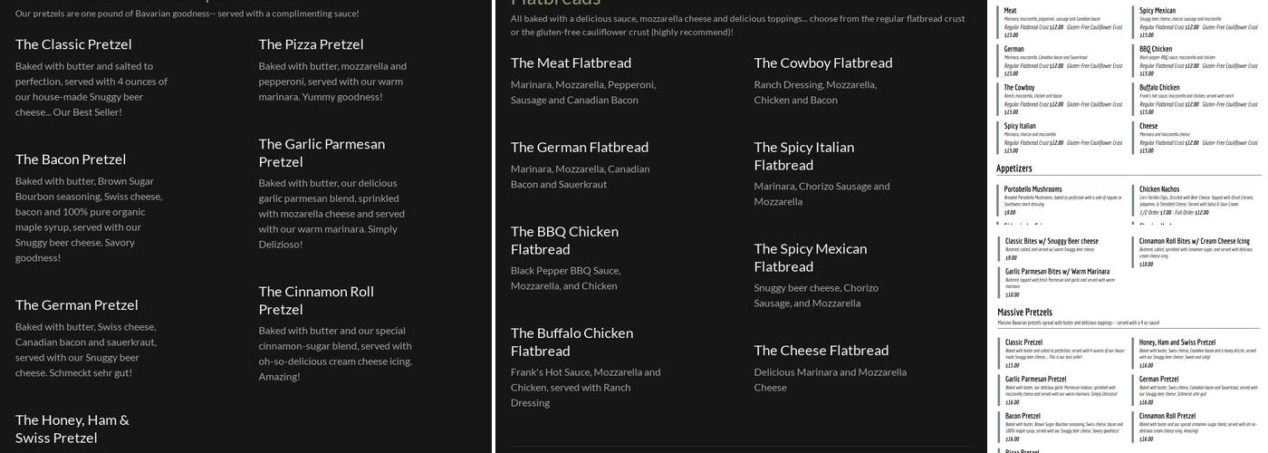 Textile TapHaus Menu