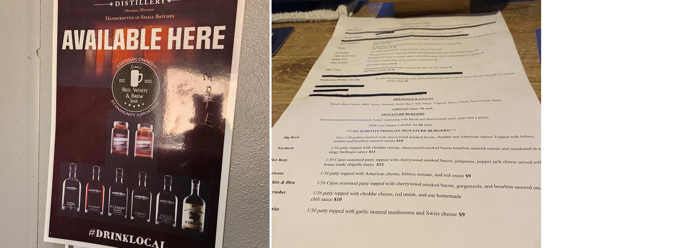 Cira's Red, White & Brew Bar Menu