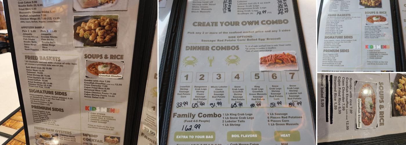 Storming Crab Erie PA Menu